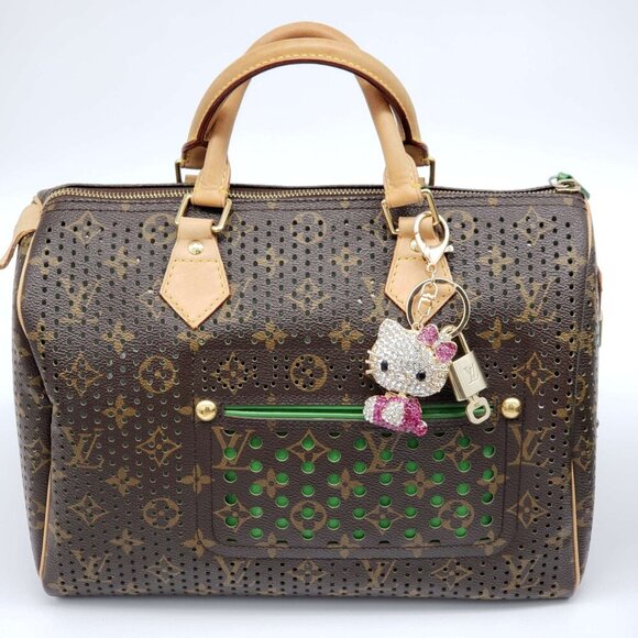 100% Auth Louis Vuitton Lock & Key with unbranded Bagcharm, Keycharm, Keychain - Picture 1 of 9
